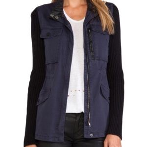 SANCTUARY black and navy military jacket